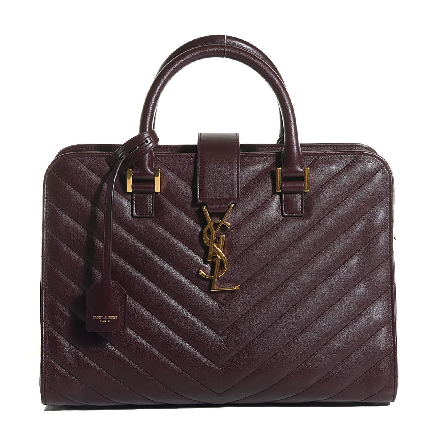 Calfskin Matelassé Monogram Small Cabas Bordeaux