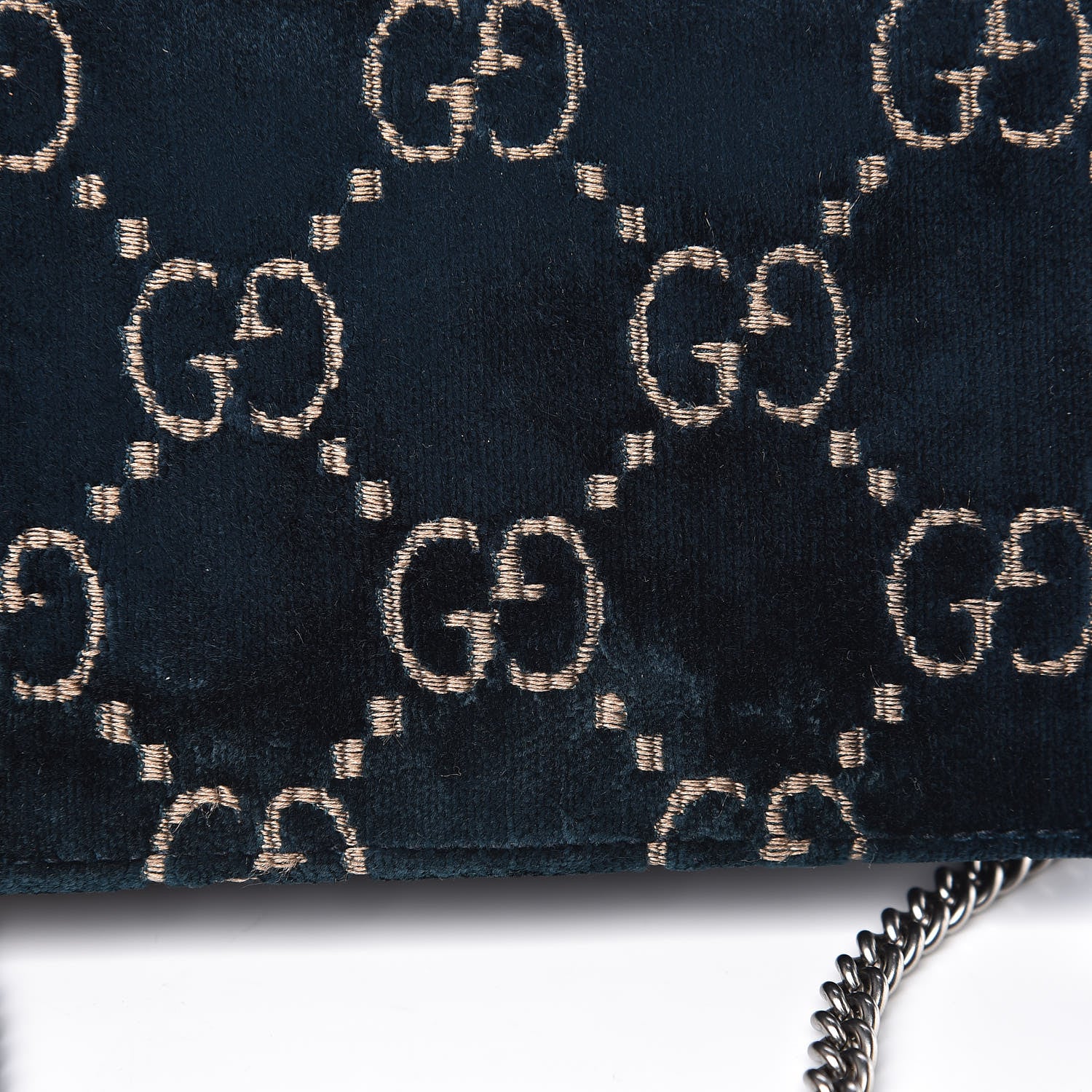 Gucci Velvet GG Monogram Super Mini Dionysus Shoulder Bag Blue Beige Black 8 of 8