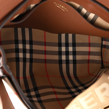 Burberry Calfskin Vintage Check Note Crossbody Bag Tan 5 of 9