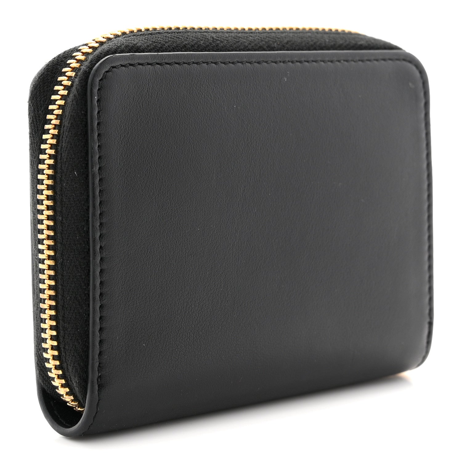 Celine Calfskin Triomphe Zipped Compact Wallet Black 3 of 7