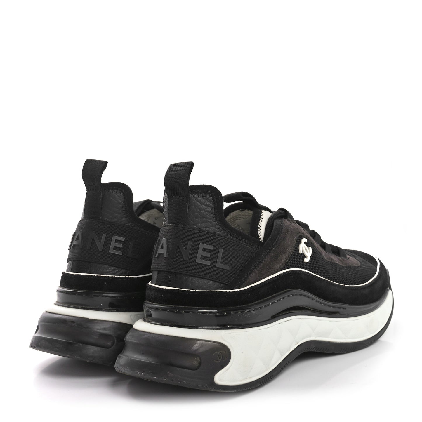 Velvet Calfskin CC Sneakers 39 Black