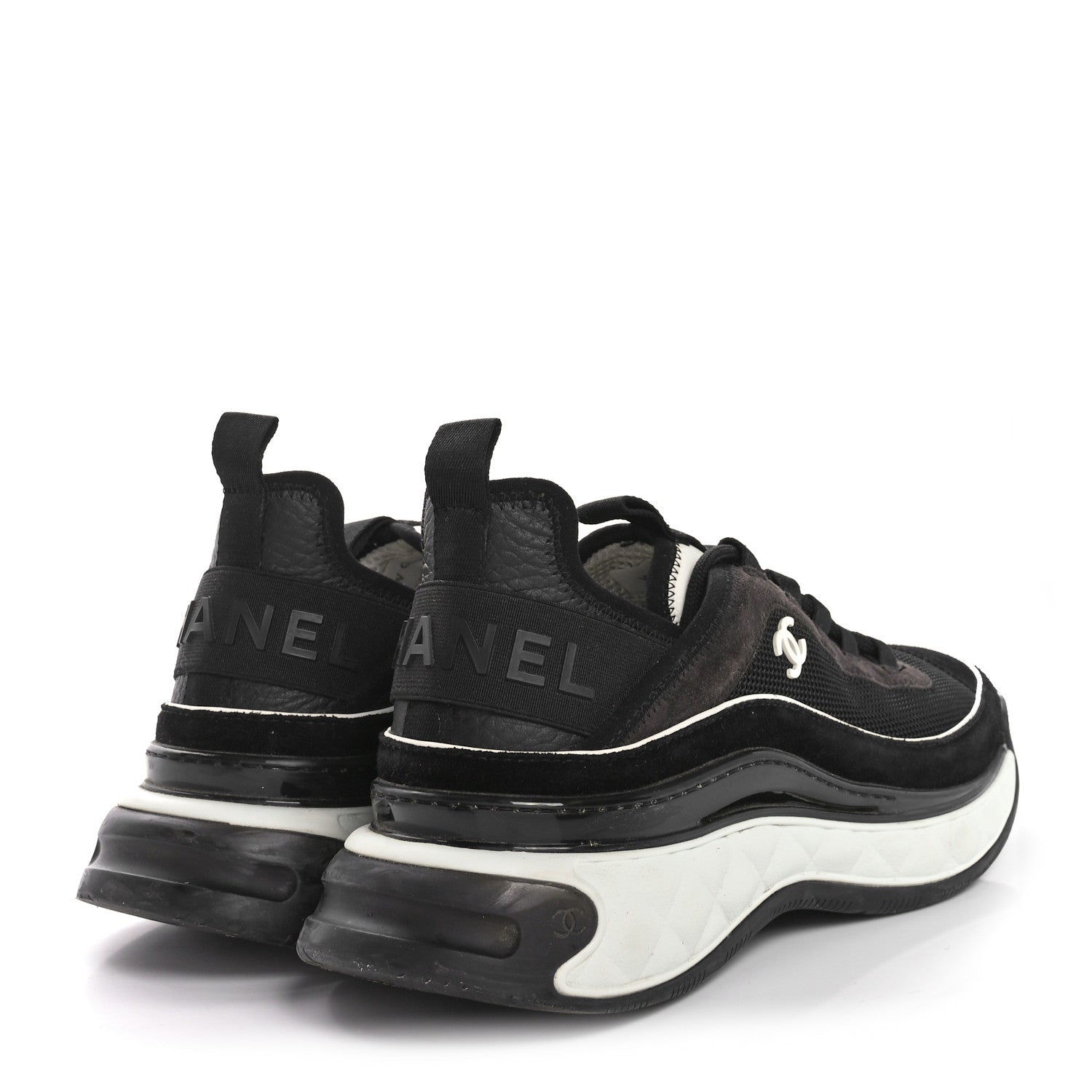 Chanel Velvet Calfskin CC Sneakers 39 Black 5 of 8