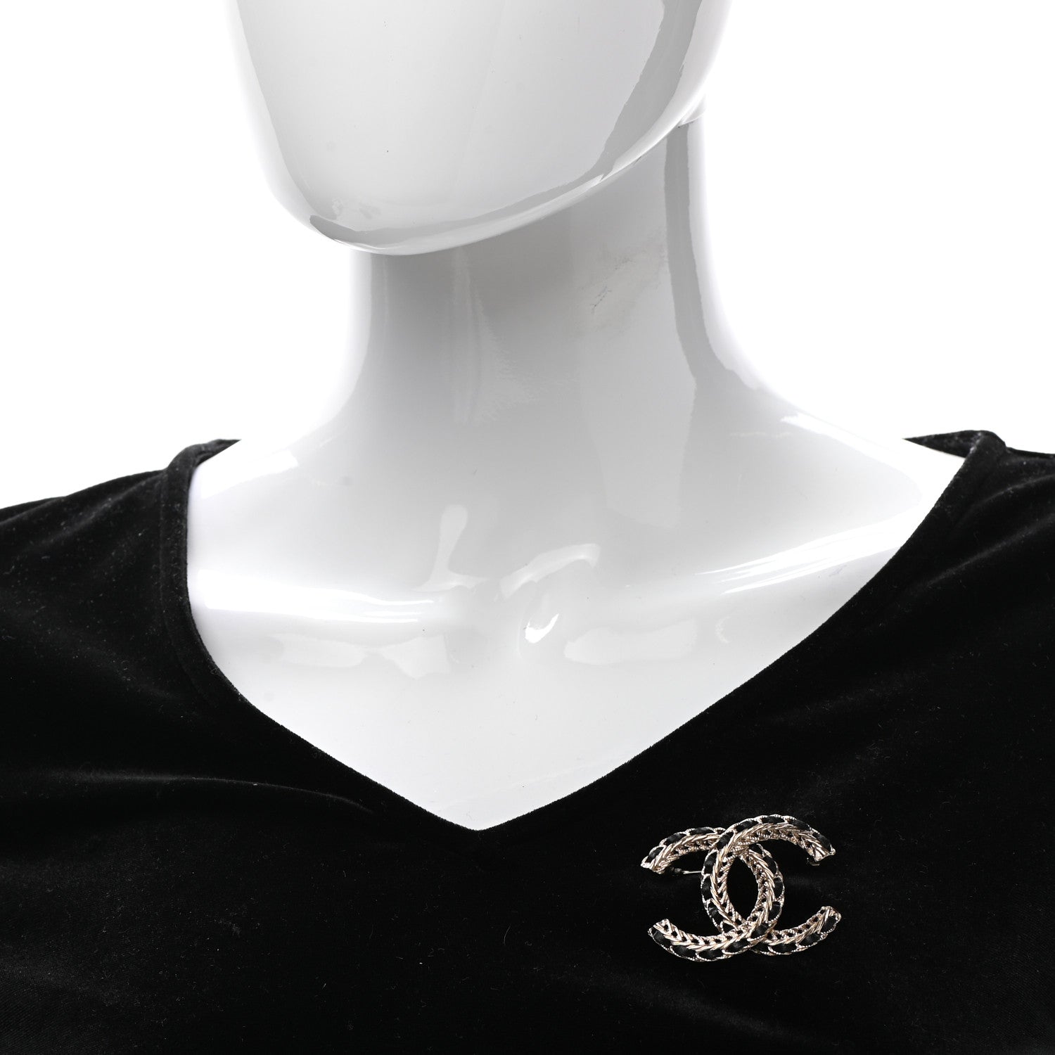 Chanel Lambskin Chain CC Brooch Black Gold 2 of 5