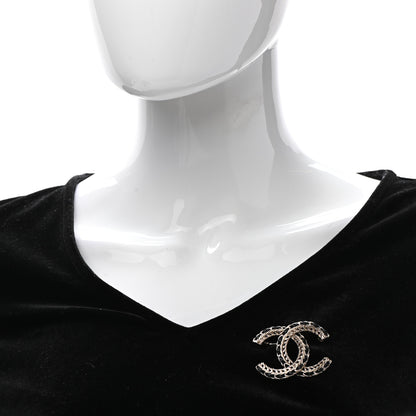 Chanel Lambskin Chain CC Brooch Black Gold 2 of 5