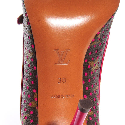 Louis Vuitton Monogram Perforated Heels 38 Fuchsia 6 of 8