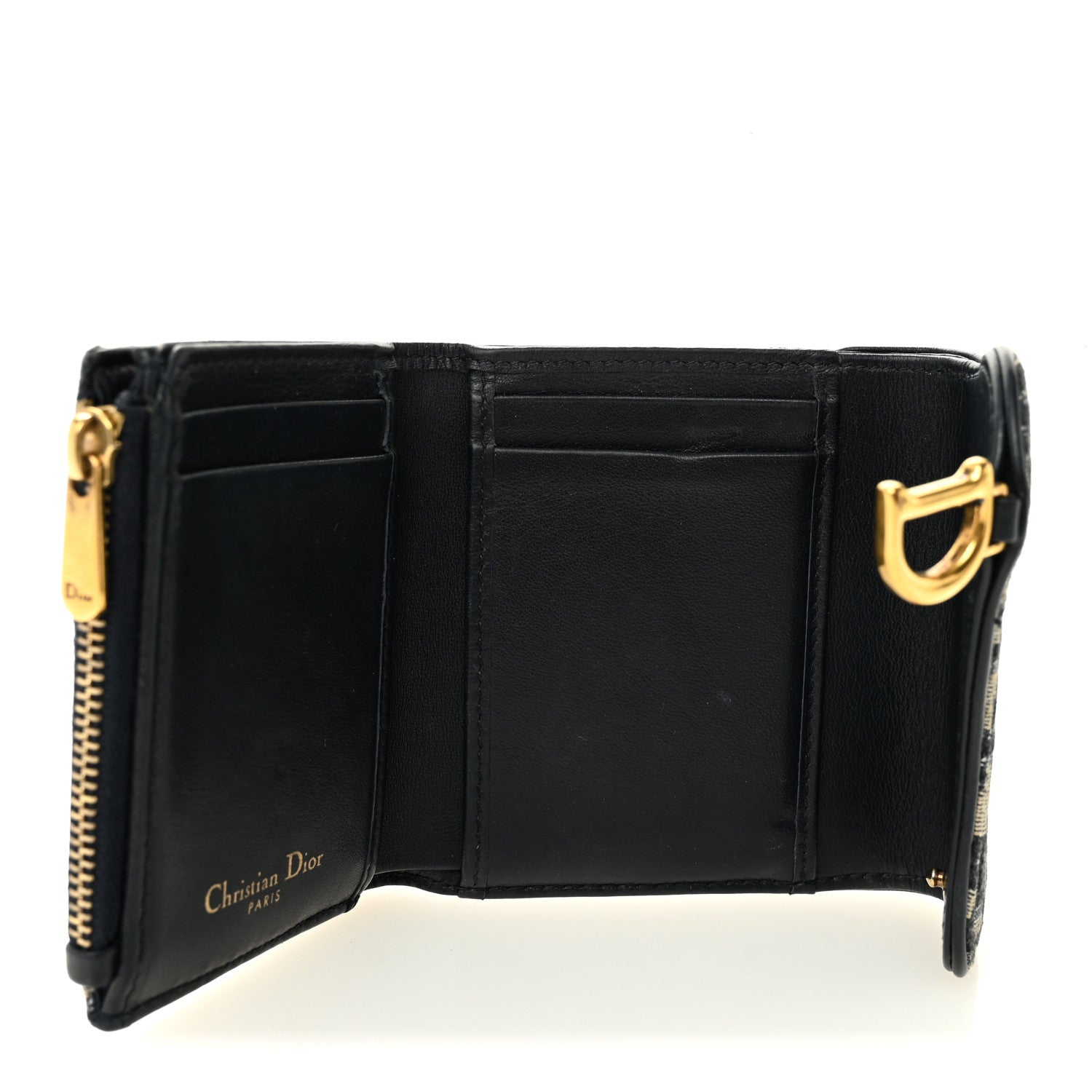 Christian Dior Oblique Saddle Lotus Wallet Blue 5 of 7