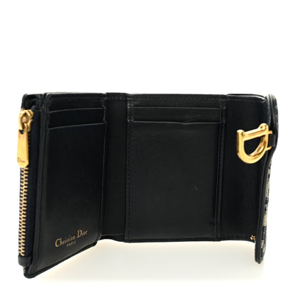 Christian Dior Oblique Saddle Lotus Wallet Blue 5 of 7