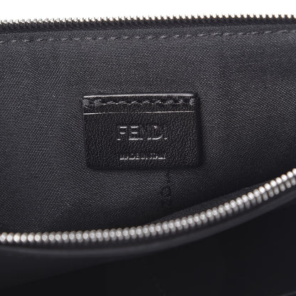 Fendi Cuoio Romano Glazed Fabric FF 1974 Mini Flat Pouch Black 7 of 8