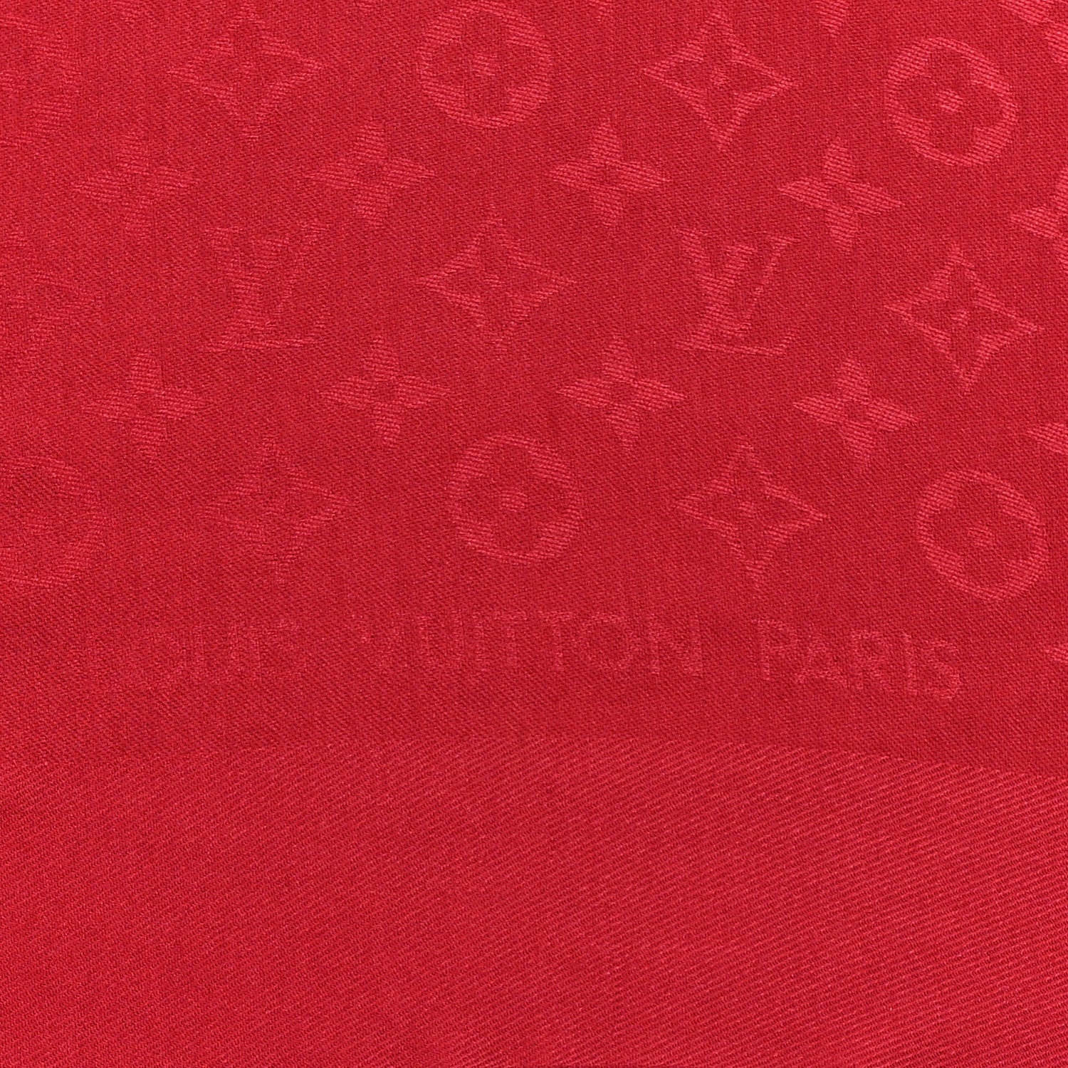 Louis Vuitton Silk Wool Monogram Shawl Pomme D'Amour 2 of 6
