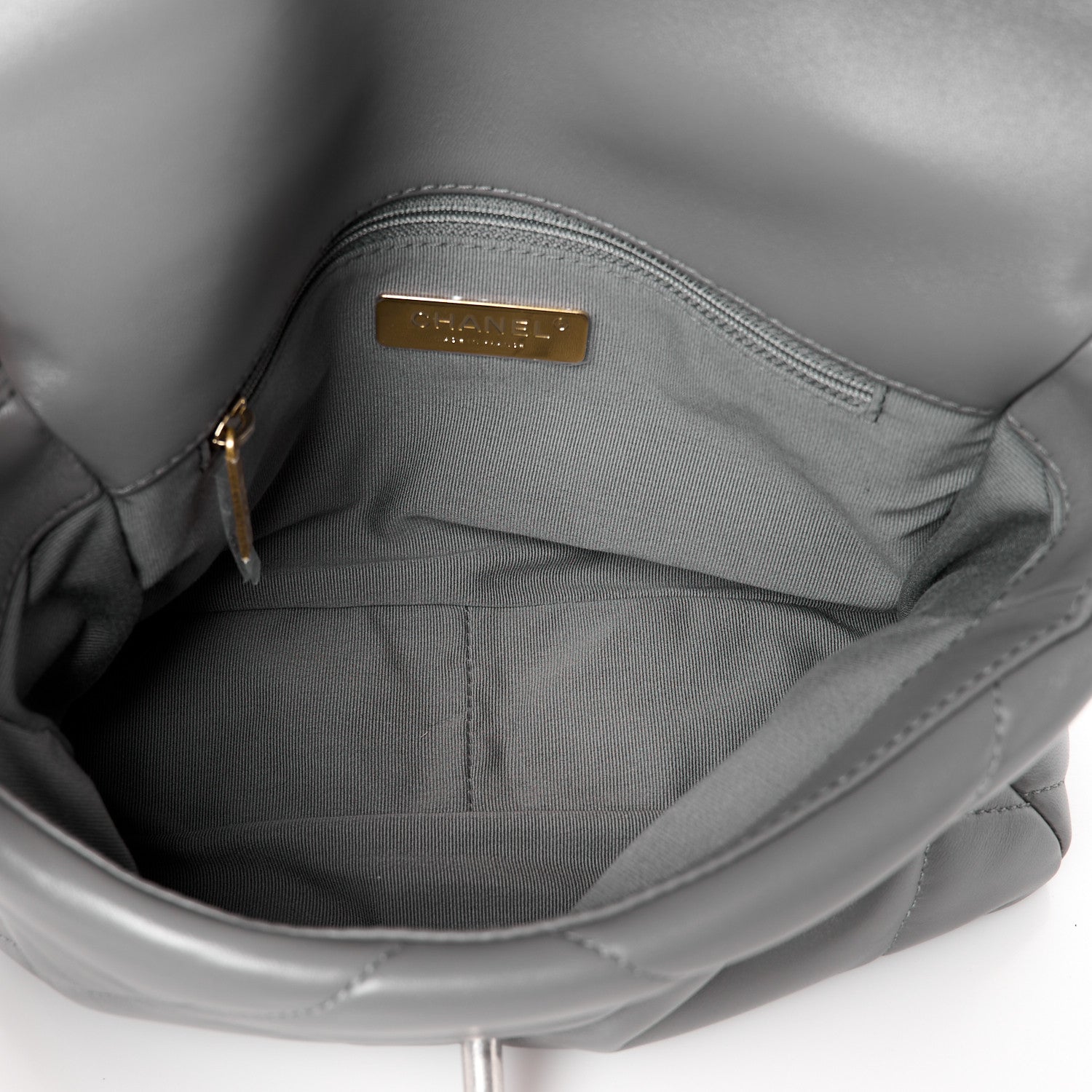 Chanel Lambskin Quilted Medium Chanel 19 Flap Dark Grey 5 of 10
