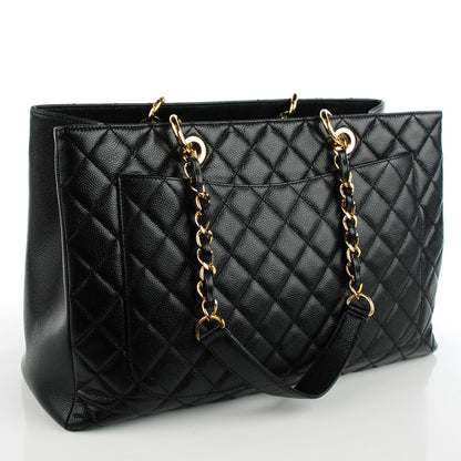Chanel Caviar Quilted XL Grand Shopping Tote GST Black 3 of 7