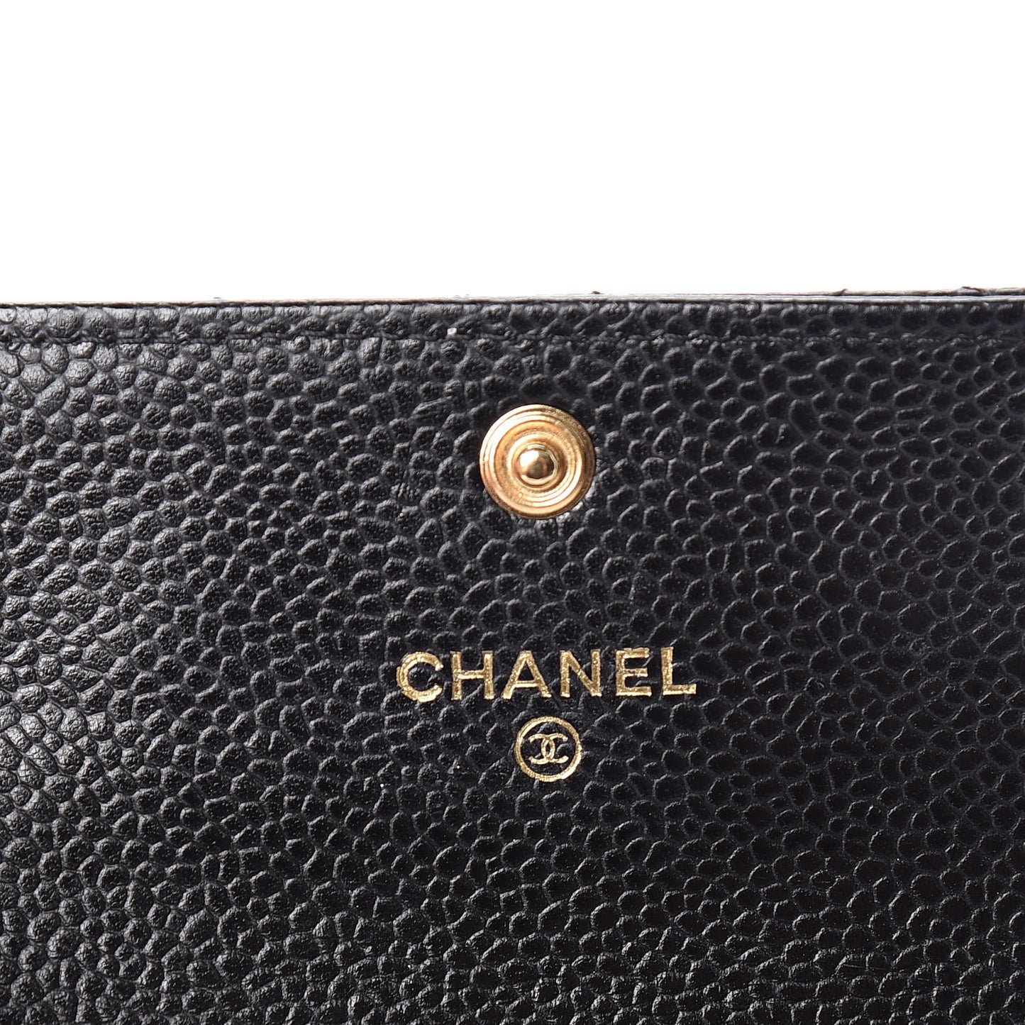 Caviar Quilted Flap Card Holder Black