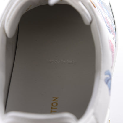 Louis Vuitton Calfskin Floral Frontrow Sneakers 37.5 White 8 of 11