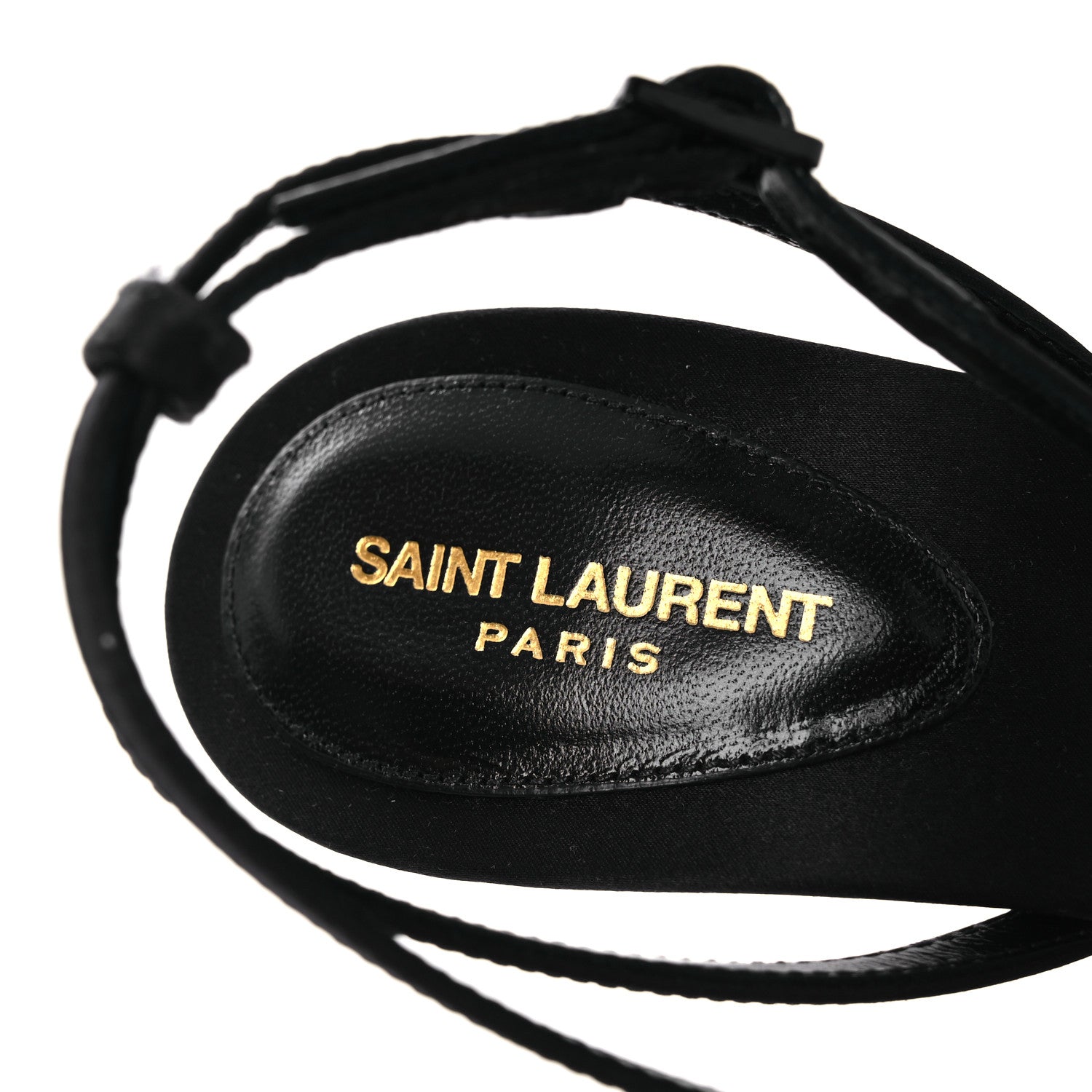 Saint Laurent Crepe Satin Crystal New Nuit 90 Ankle Strap Sandals  38 Black 9 of 12