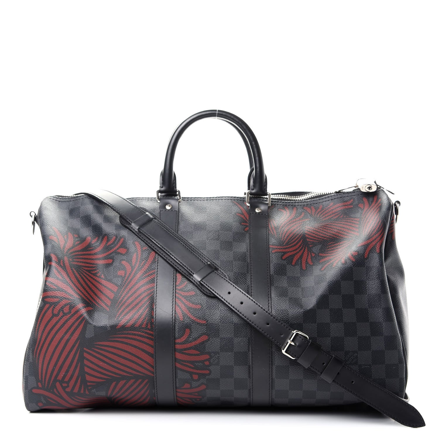 Louis Vuitton Damier Graphite Rope Keepall Bandouliere 45 Red 1 of 7