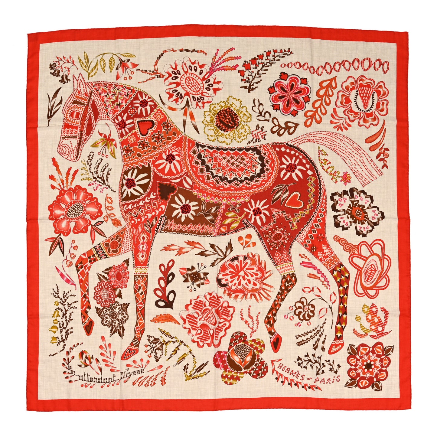 Cashmere Silk En Attendant Ulysses Shawl 140 Naturel Orange Brun