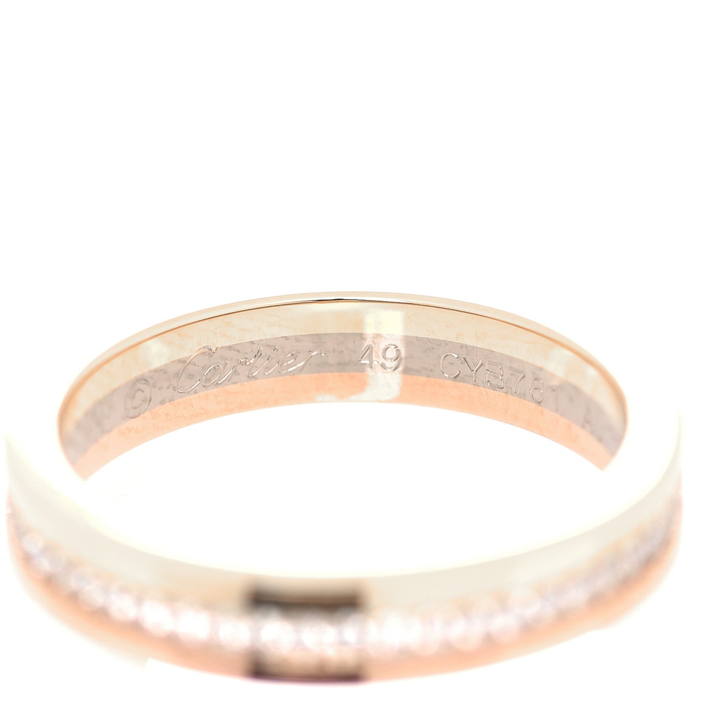 18K White Yellow Pink Gold Diamond 3.5mm Vendome Louis Cartier Wedding Band Ring 49 5