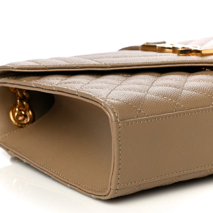 Saint Laurent Grain De Poudre Textured Mixed Matelasse Medium Triquilt Monogram Satchel Dark Latte 8 of 9