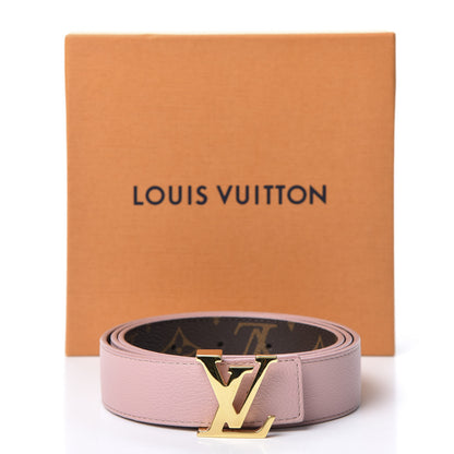 Louis Vuitton Calfskin Monogram 30mm LV Initiales Reversible Belt 90 36 Rose Ballerine 4 of 4