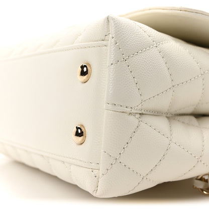 Chanel Caviar Quilted Mini Coco Handle Flap White 9 of 9