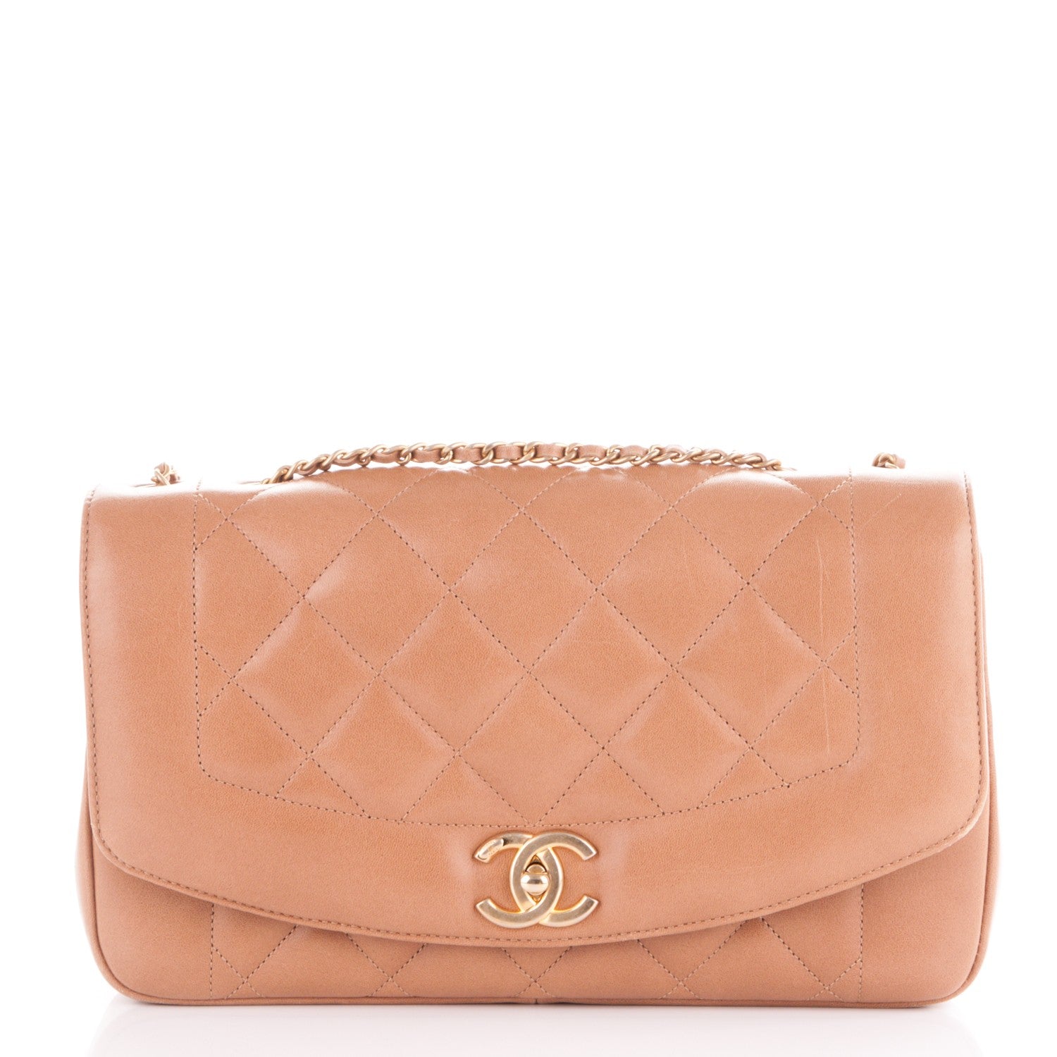 Chanel Lambskin Quilted Medium Single Flap Beige 1 of 7