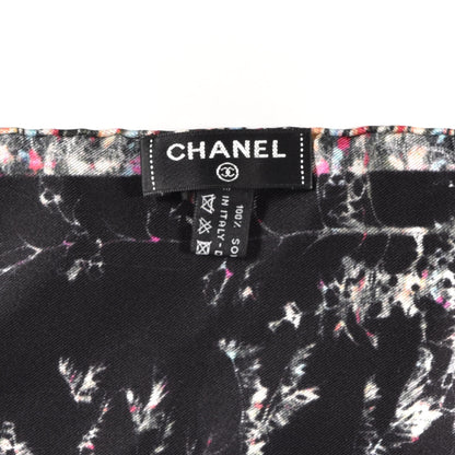 Chanel Silk Logo Square Scarf Black 4 of 4