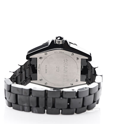 Chanel Stainless Steel Ceramic Diamond 38mm J12 Automatic Watch Black 4 of 6