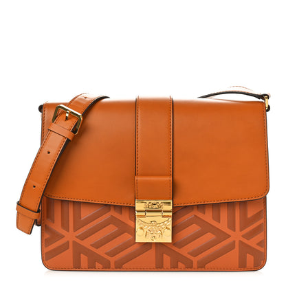 MCM Cubic Monogram Medium Tracy Shoulder Bag Cognac 1 of 8