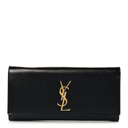 Saint Laurent Grain De Poudre Monogram Cassandre Clutch Black Black 1 of 6