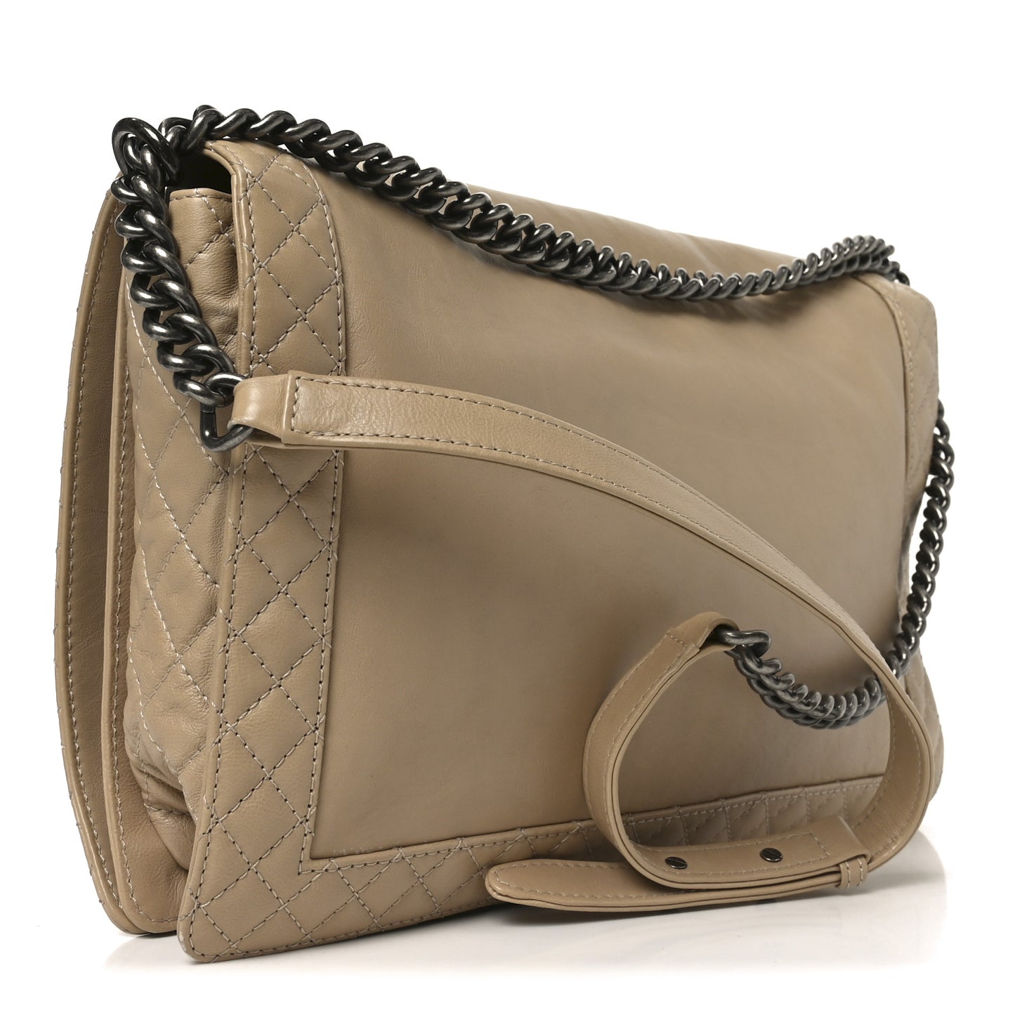 Calfskin Large Boy Reverso Flap  Beige