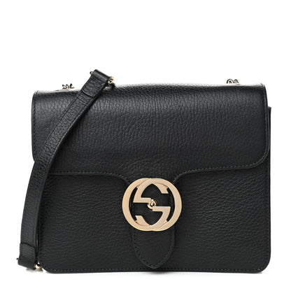 Gucci Dollar Calfskin Small Interlocking G Shoulder Bag Black 1 of 4