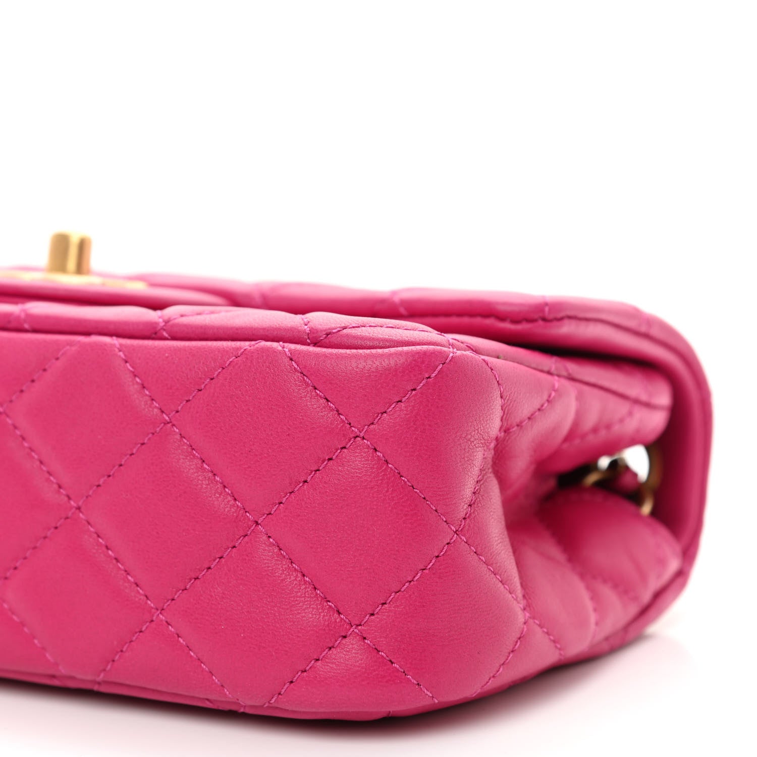 Chanel Lambskin Quilted Mini Rectangular Pearl Crush Flap Fuchsia 10 of 11