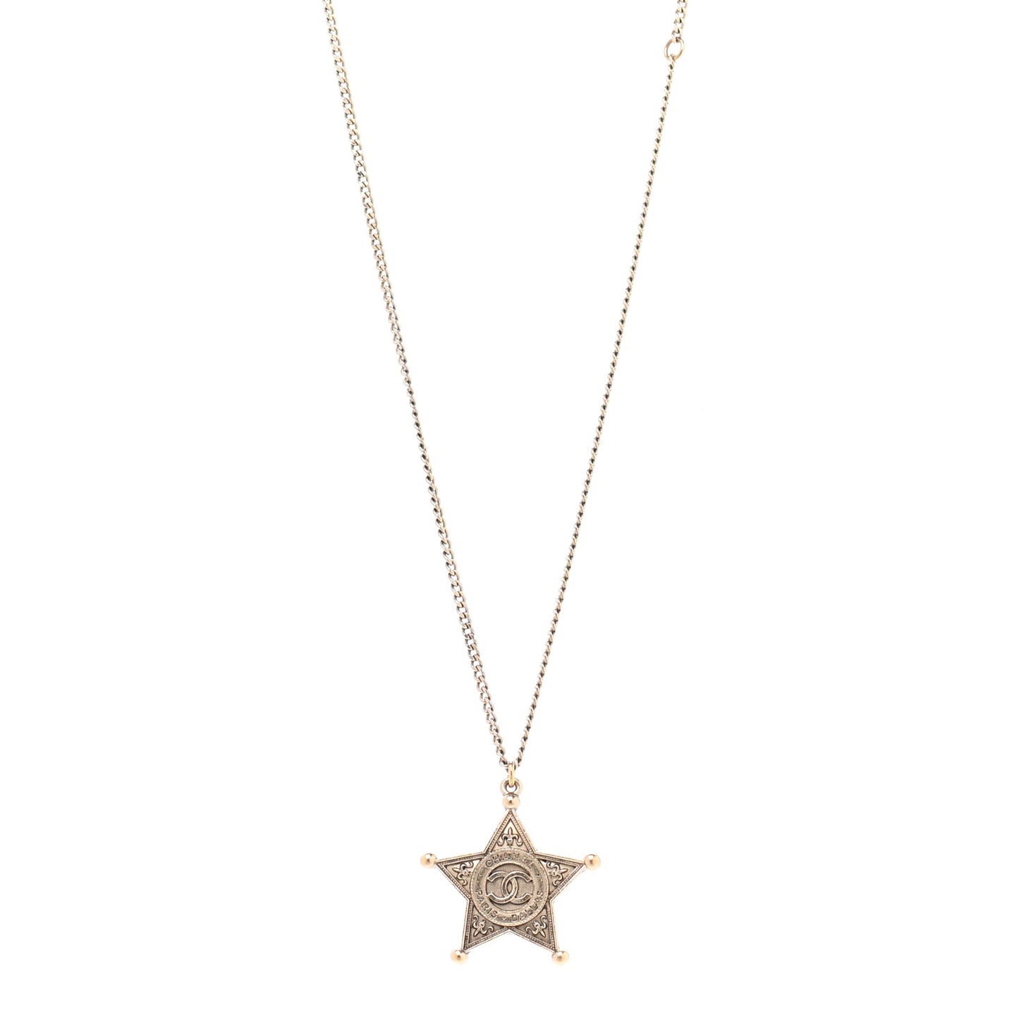 Metal Paris Dallas CC Star Pendant Necklace Gold