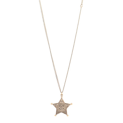Chanel Metal Paris Dallas CC Star Pendant Necklace Gold 1 of 7