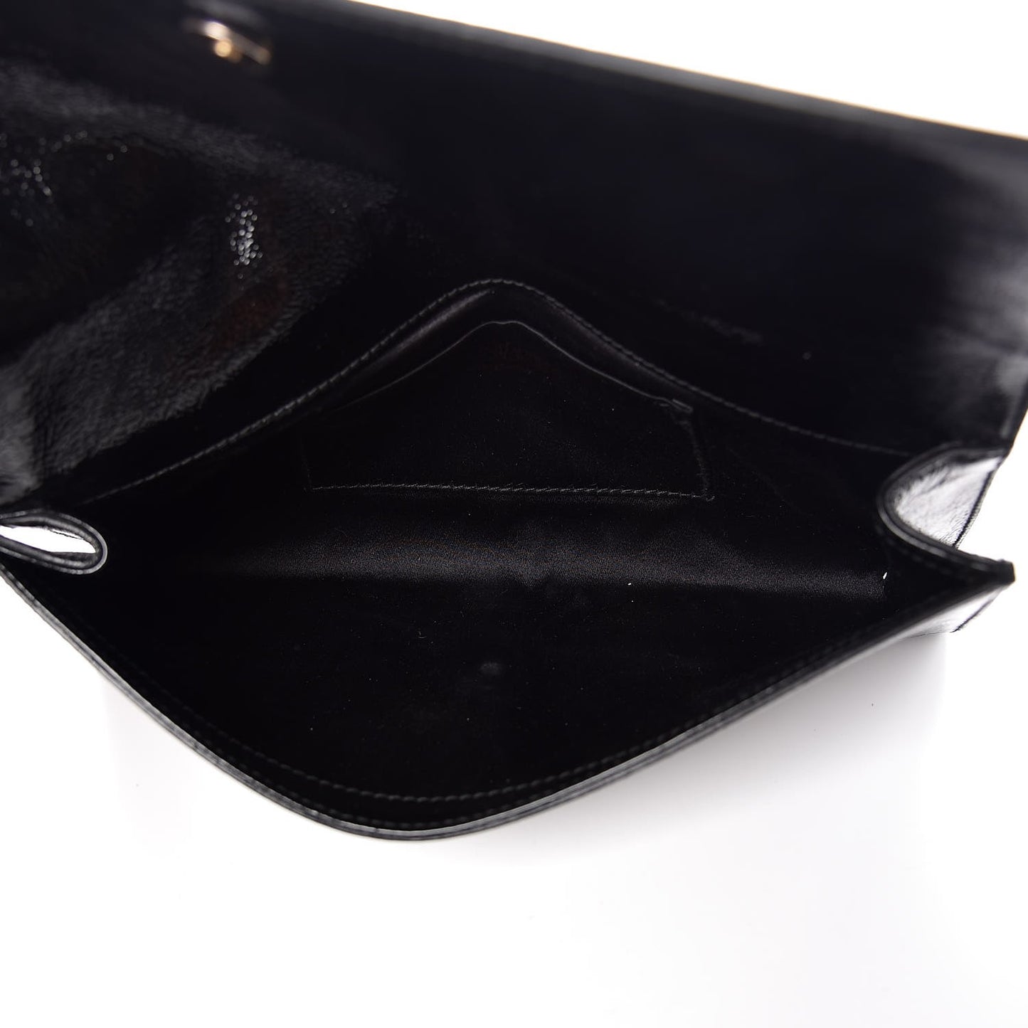 Textured Patent Monogram Small Belle De Jour Clutch Black