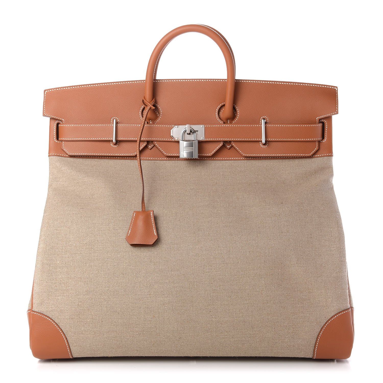 Hermes Toile De Camp Evercolor HAC Birkin 50 Ficelle Gold 1 of 11