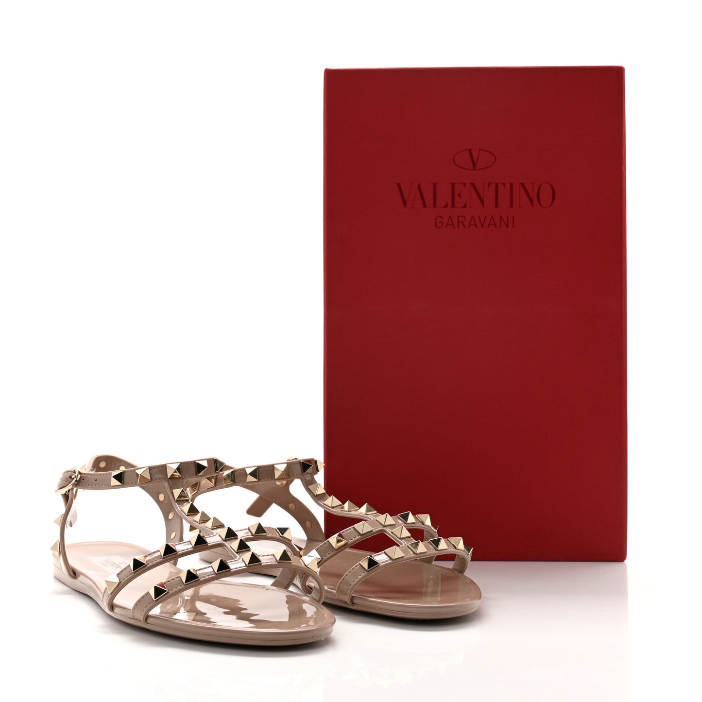 PVC Jelly Rockstud Caged Sandals 38 Poudre