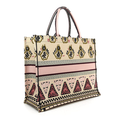Christian Dior Canvas Embroidered Geometric Book Tote Multicolor 3 of 9