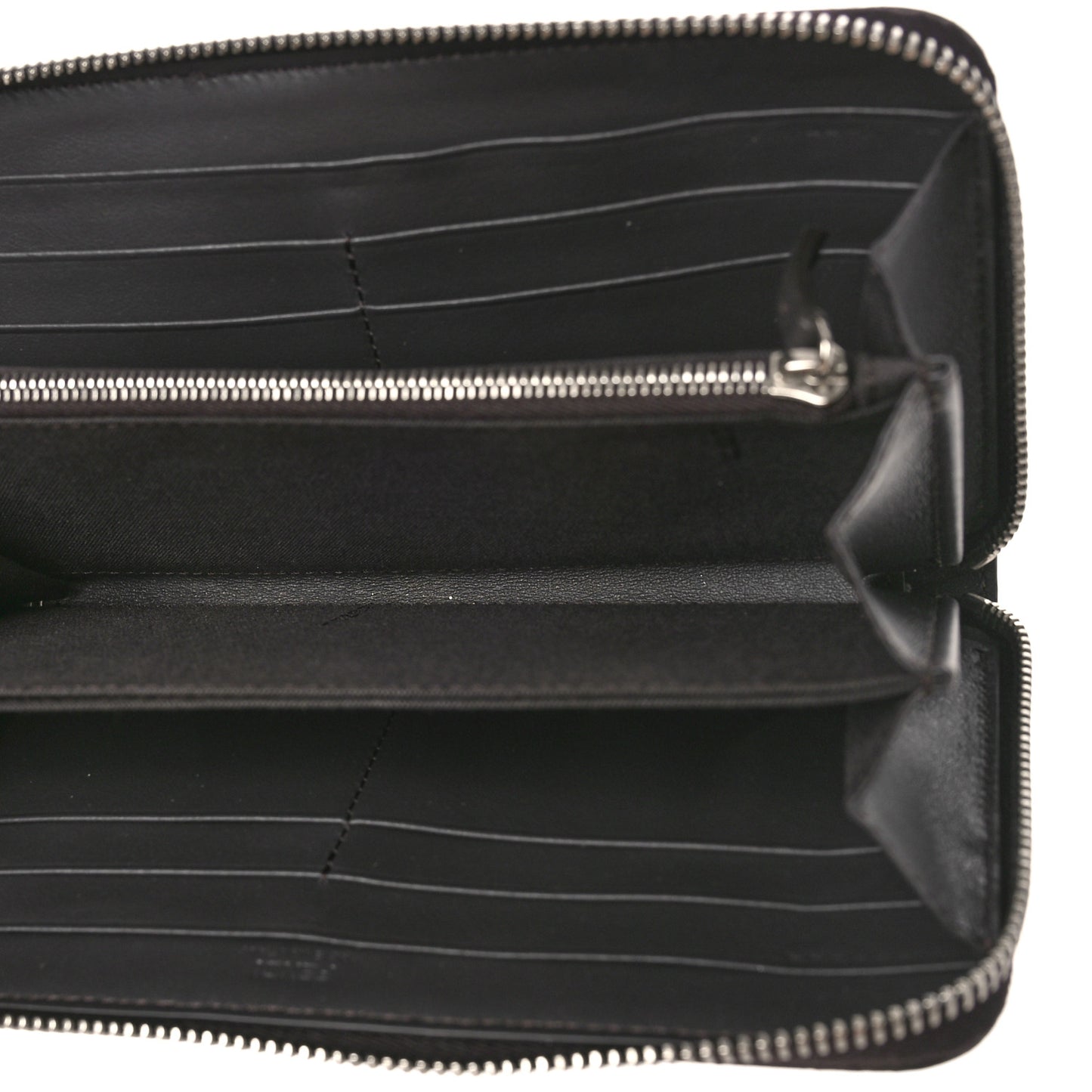 Glazed Fabric Vitello King FF 1974 Diagonal Zip Around Wallet Tobacco Moro Cuoio