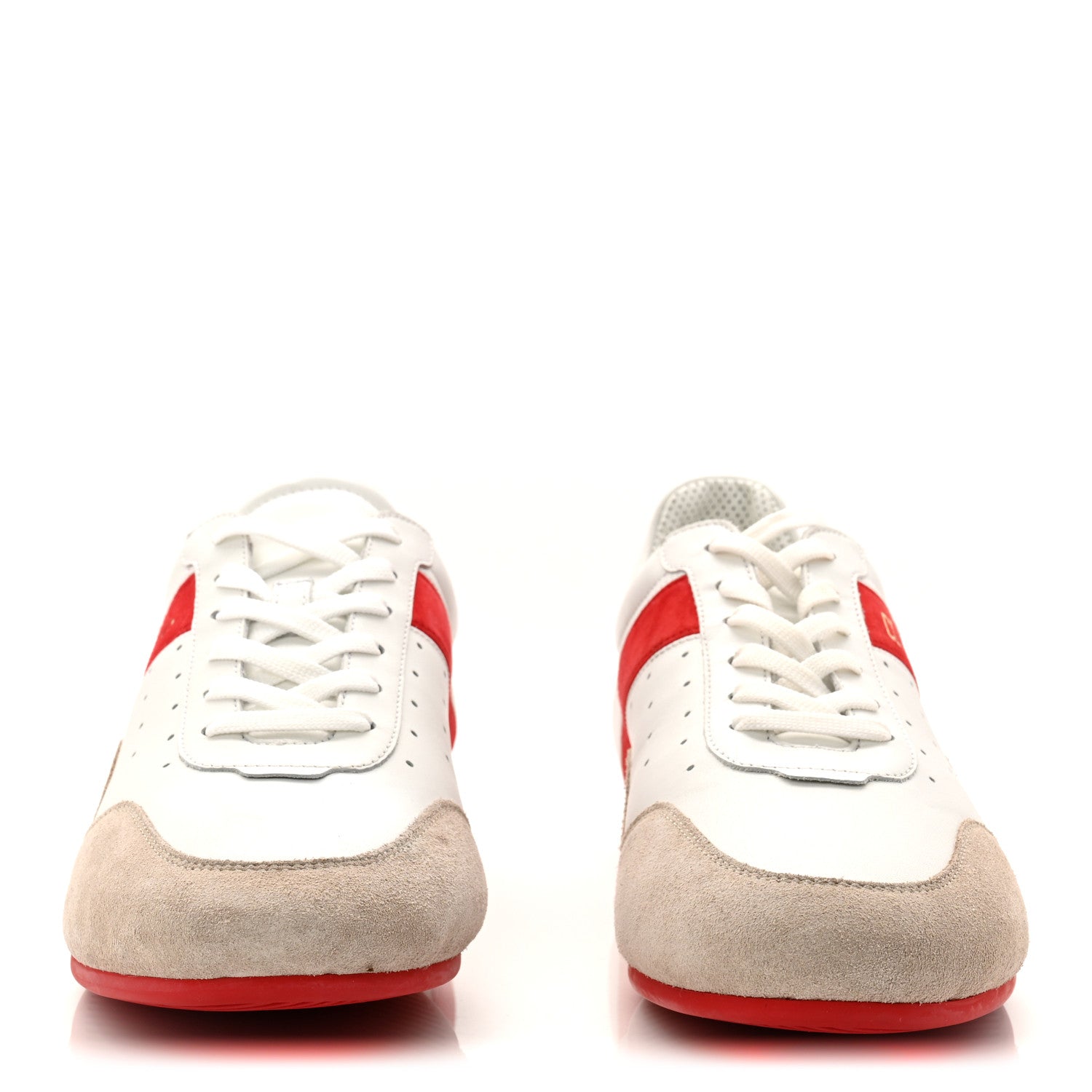 Christian Louboutin Calfskin Suede Mens My K Low Donna Flat Sneakers 43.5 Version White 2 of 10