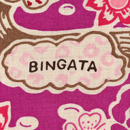 Hermes Cashmere Silk Bingata Shawl 140 Naturel Fuchsia Rose Poudre 3 of 6
