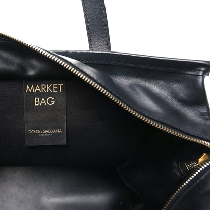 Dolce & Gabbana Dauphine Leopard Logo Market Bag Black 6 of 9