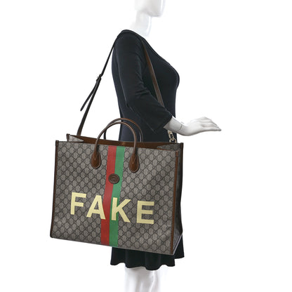 Gucci GG Supreme Monogram Fake/Not Large Retro Interlocking G Tote Bag Beige Brown Sugar 2 of 11