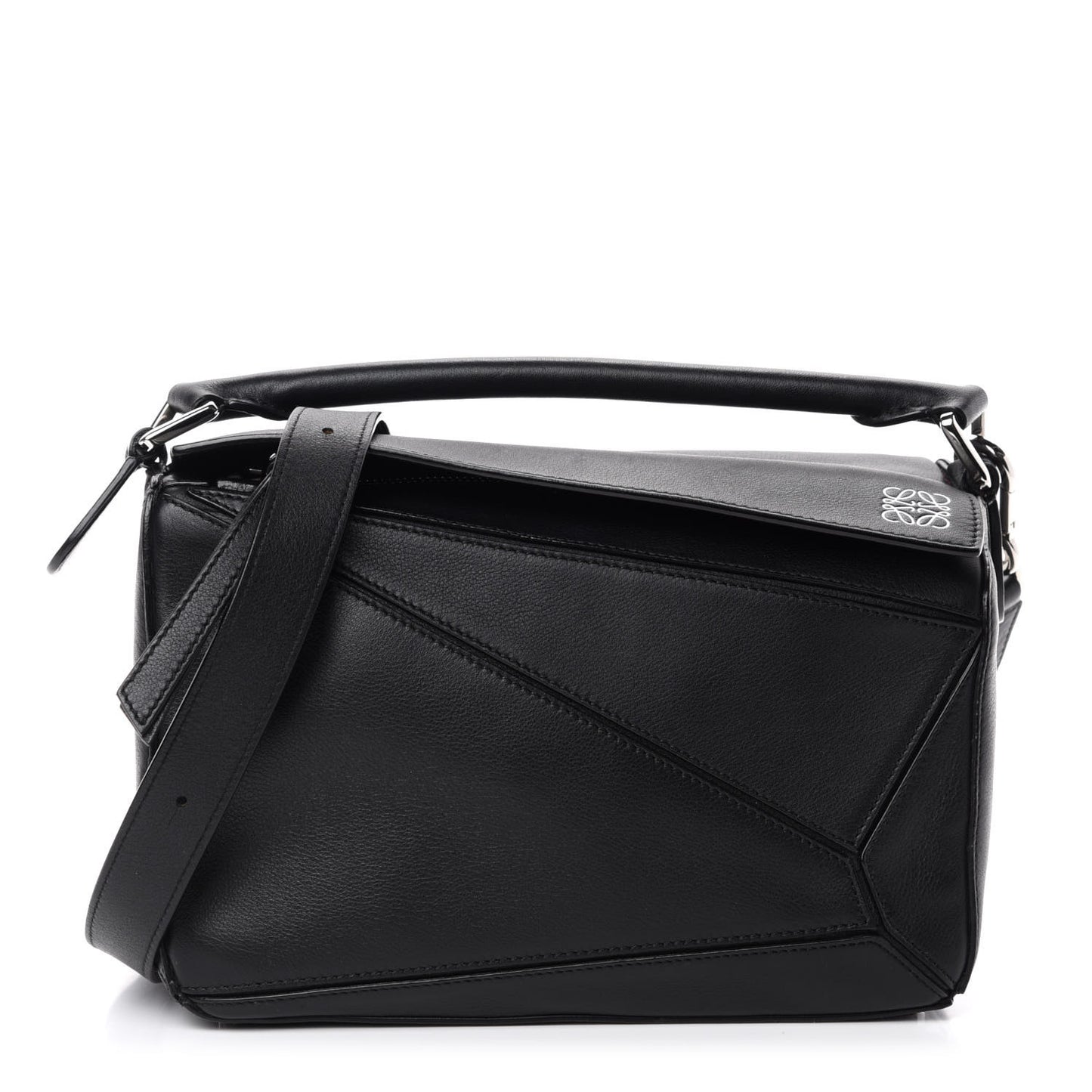 Calfskin Small Puzzle Bag Black