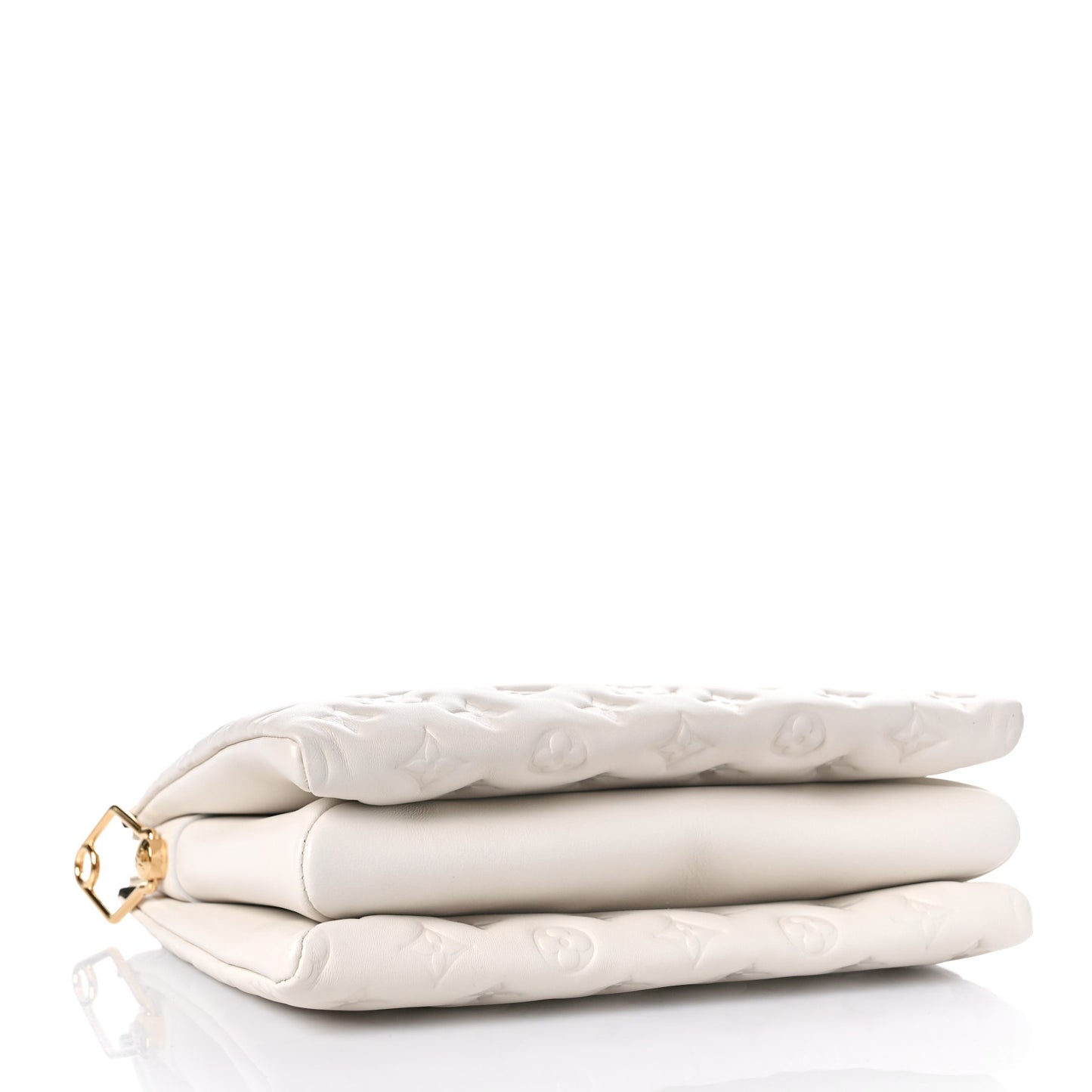 Lambskin Embossed Monogram Coussin PM Beige Cream