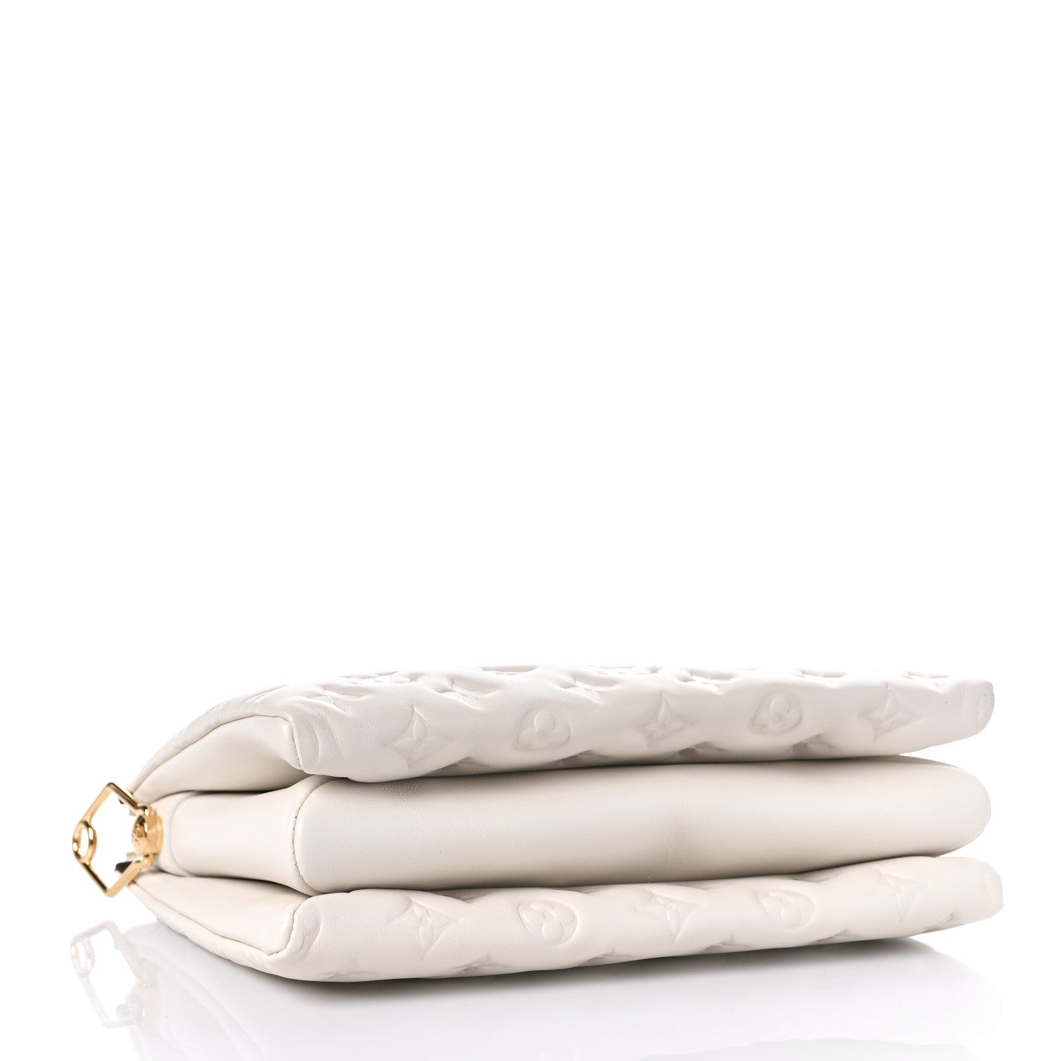 Louis Vuitton Lambskin Embossed Monogram Coussin PM Beige Cream 4 of 9