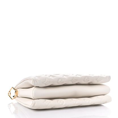 Louis Vuitton Lambskin Embossed Monogram Coussin PM Beige Cream 4 of 9
