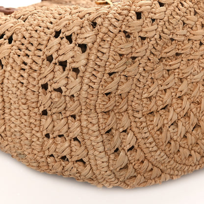 Saint Laurent Raffia Calfskin Small Panier Tote Naturel 8 of 9