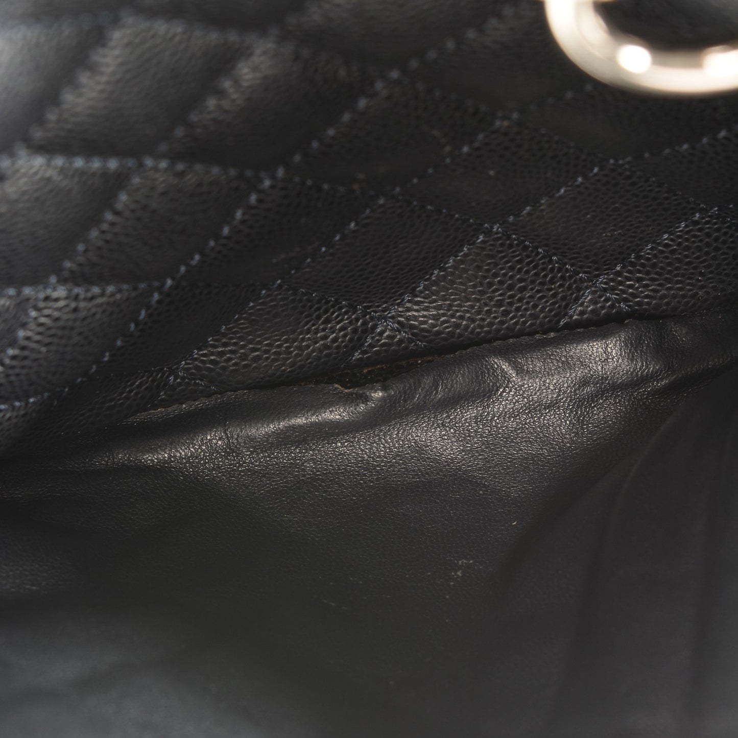 Caviar Quilted Grand Shopping Tote GST Dark Navy Blue