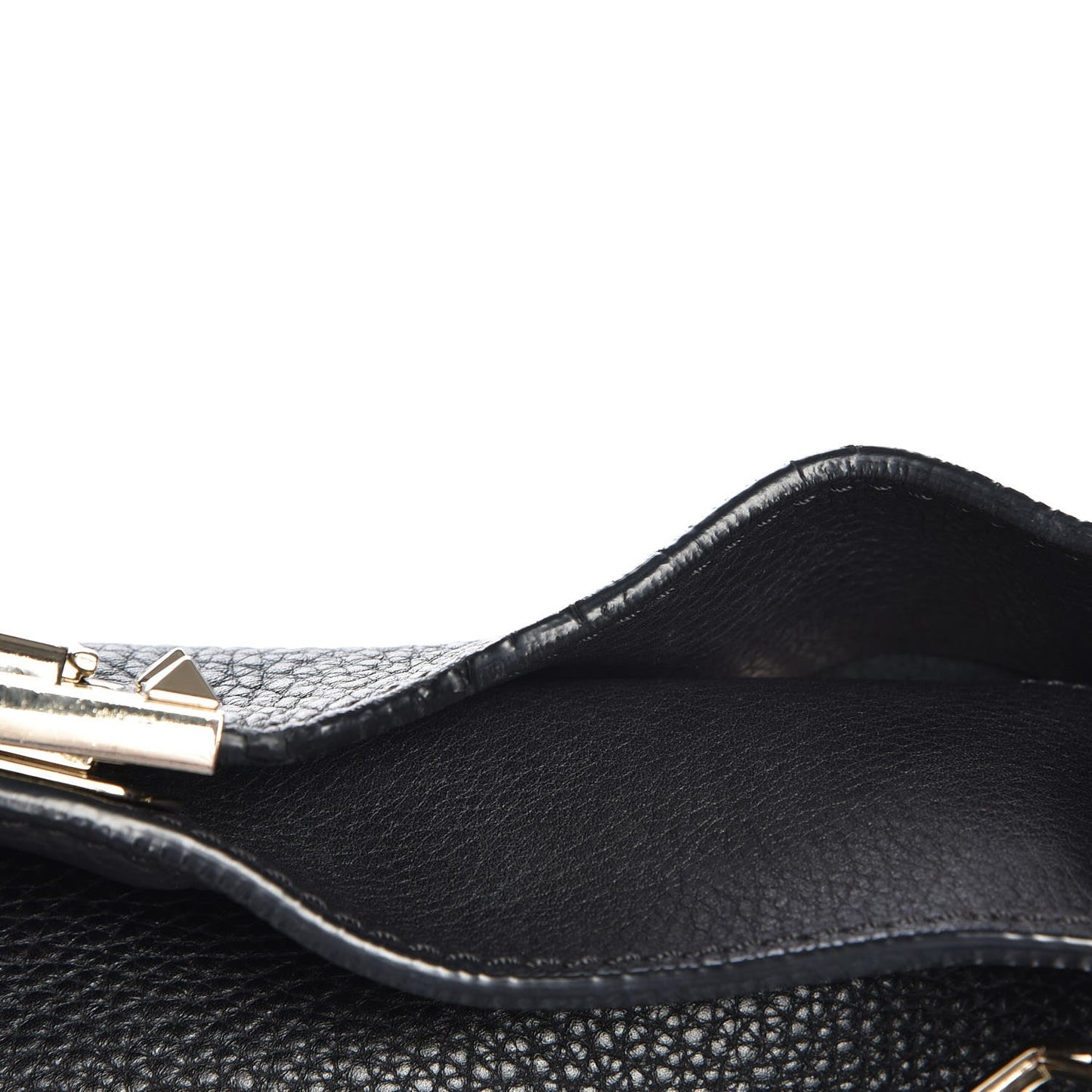 Pebbled Calfskin Large Rockstud Flip-Lock Messenger Bag Black